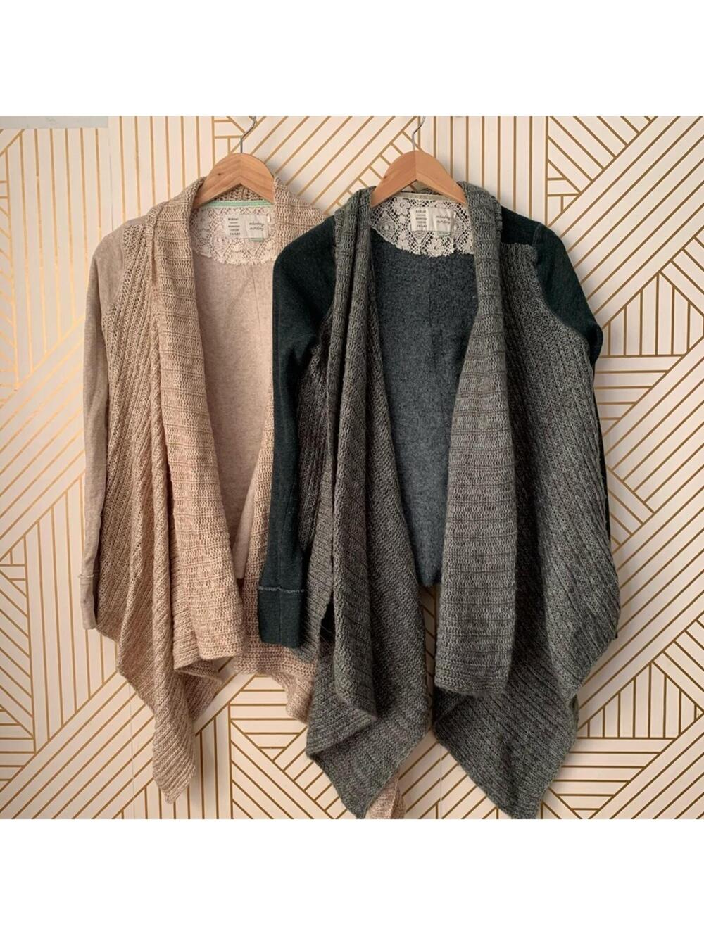 Anthropologie lot of 2 Saturday Sunday Casado waterfall Cardigans cardigan S